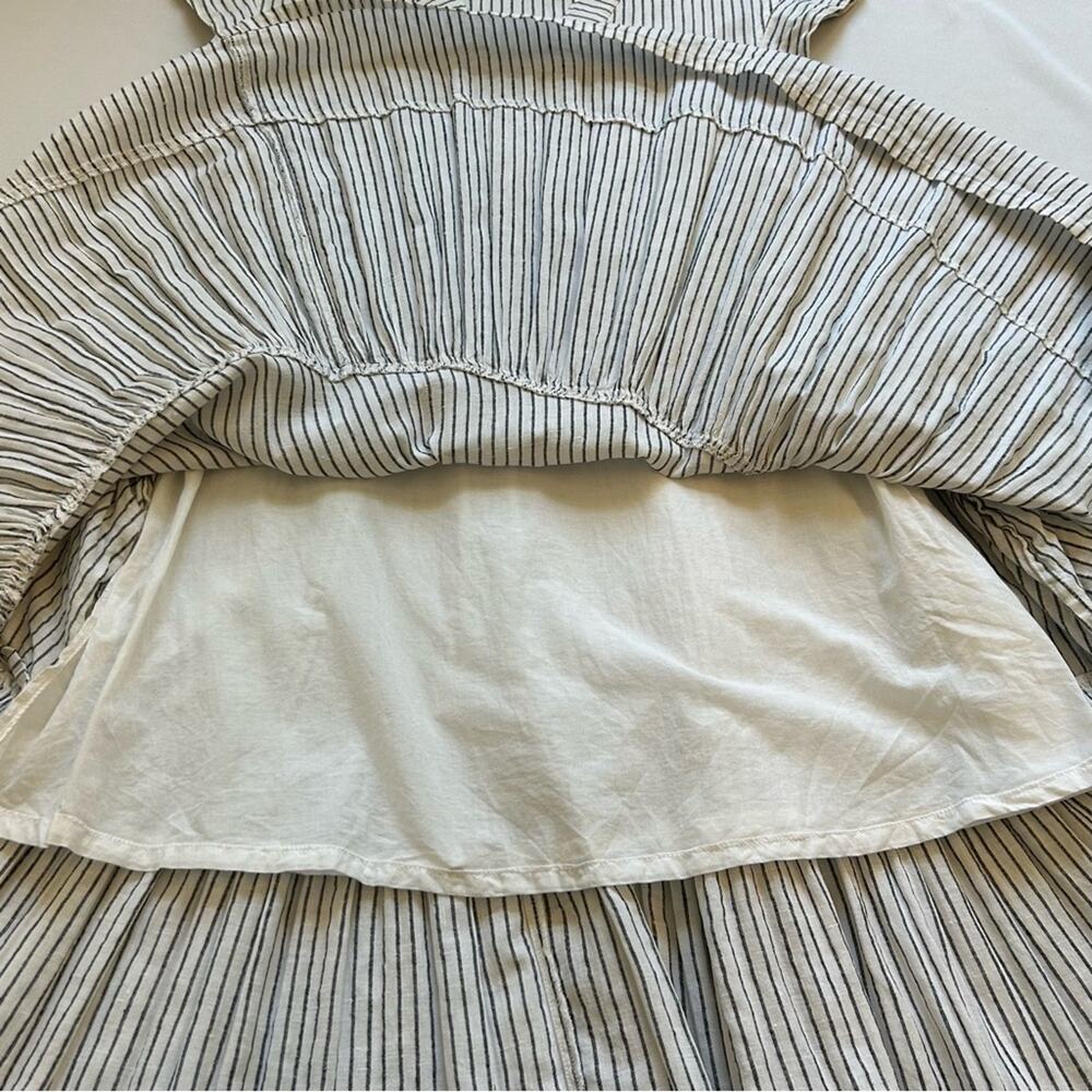 Vineyard Vines Jet Stripe 100% Linen Tiered Dress White Striped XS - Picture 9 of 14